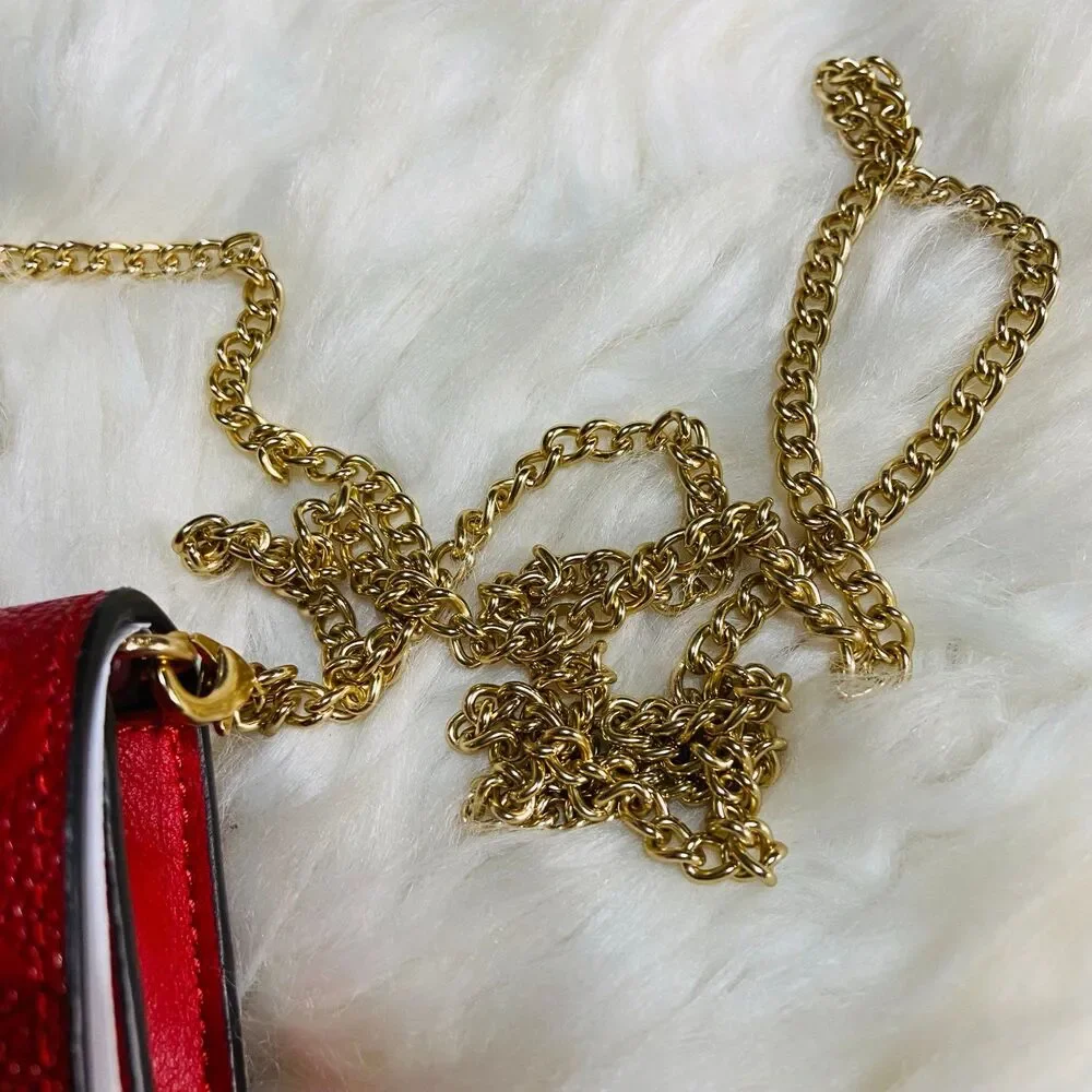 Coach Boxed Mini Wallet On A Chain In Signature Leather